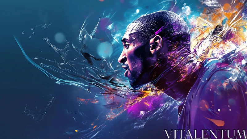 Dynamic portrait glowing with speed, color, and intention.