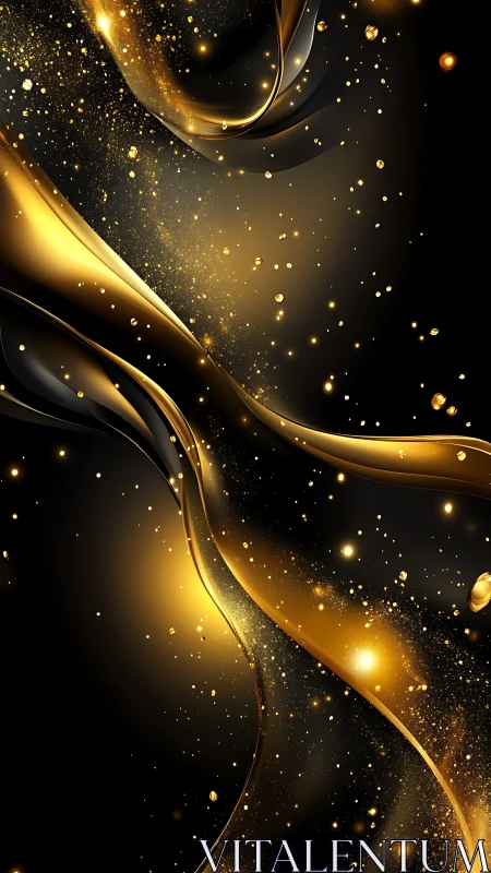 Liquid starlight rivers swirling through molten gold night.