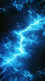 Blue electrical discharge forms central vertical plasma channel