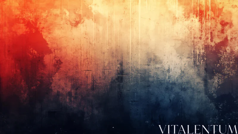 Abstract Grunge Texture with Fiery Red, Cream, and Dark Blue Tones.