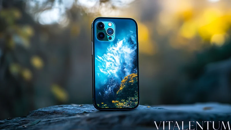 Premium smartphone displays underwater seascape wallpaper design