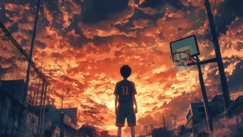 Sunset court turns a lone street baller into quiet legend