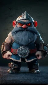 Stylized dwarf warrior rendered in high-detail 3D character art