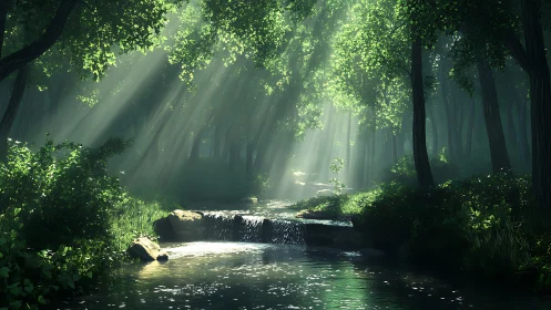 Verdant Cathedral: Where Sunlight Pirouettes Through Ancient Timber.