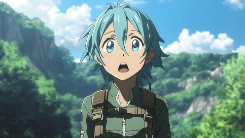 Wide-eyed forest explorer caught in a moment of wonder.