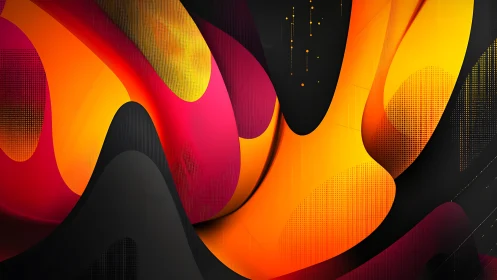 Molten Neon Ribbons Dive Through Midnight Geometry.