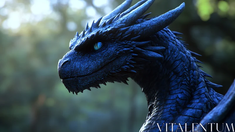 Midnight forest dragon pauses, listening for distant thunder