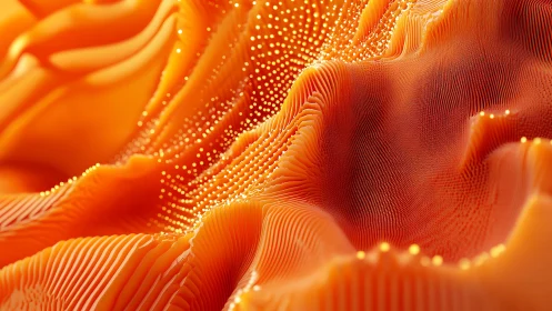 Luminous orange waves glow with softly flowing digital energy