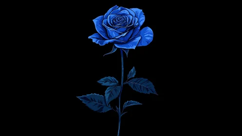 Midnight's Velvet Bloom: A Rose Drenched in Electric Dreams.