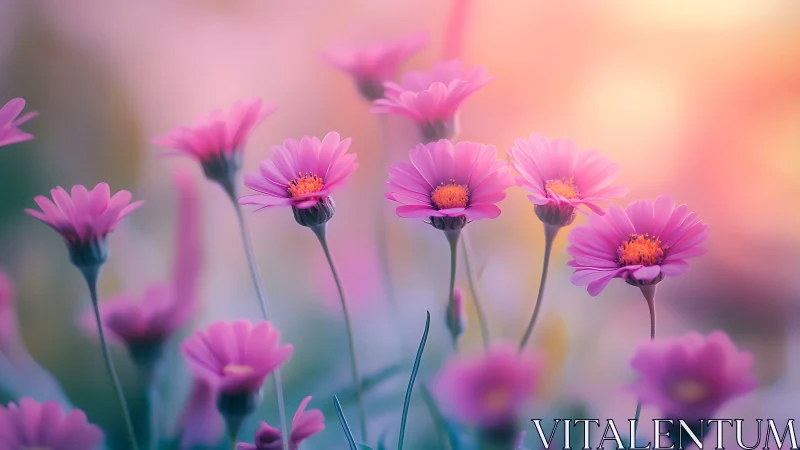 Vibrant Pink Gerberas Bloom in Soft Gradient Light.