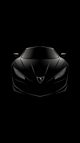 Midnight supercar silhouette with glossy reflective contours.