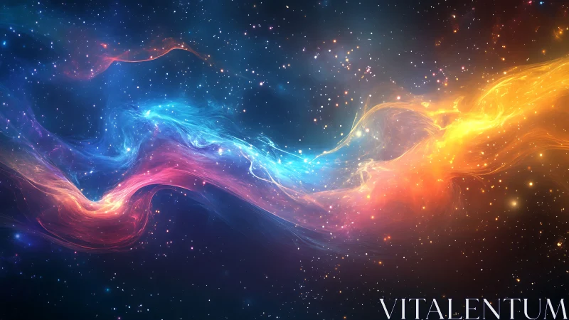 Nebula currents weaving prismatic light across cosmos.