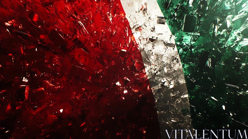 Shattered tricolor glass composition shows high-reflective refraction dynamics