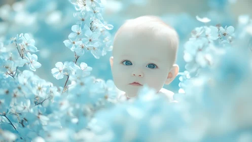 Baby's Dream Among Blossoms.