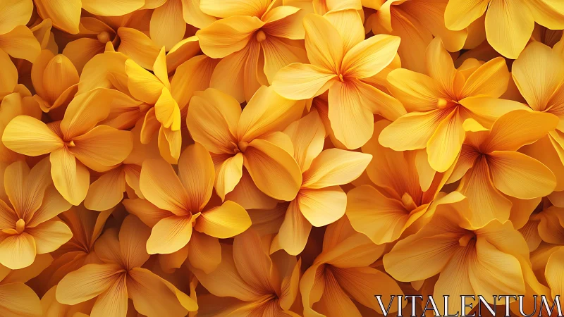 Golden Petals Layered Densely. Luminous Floral Texture Study.