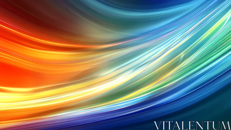 Flowing color ribbons sweep across a vibrant digital sky