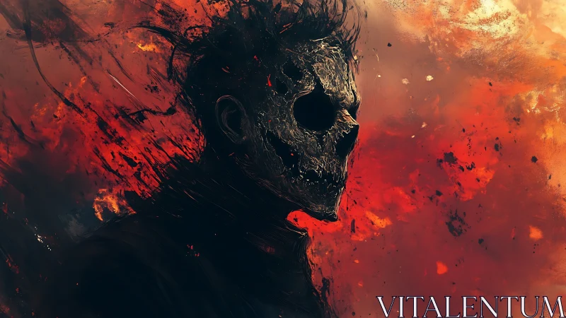 Ashen Skullwalker drifting through an infernal ember storm.