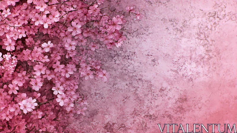 Floral Decay Against Weathered Pink Surface.