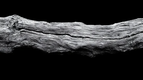 Weathered tree trunk in dramatic black and white minimalist style.