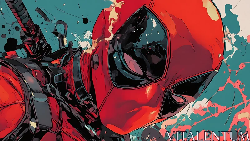 Bold red masked hero splashed in energetic comic color.