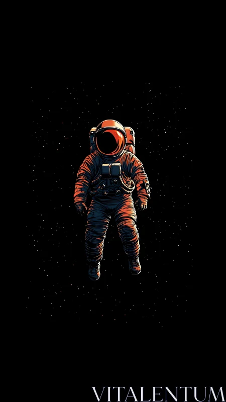 Comic-style isolated astronaut figure in deep space field.