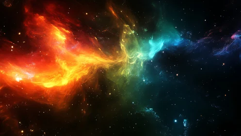 Stellar Colorstorm Crossing the Midnight Sea of Stars.