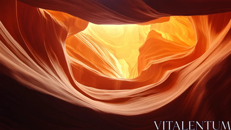 Sunlit sandstone canyon curves frame molten golden sky