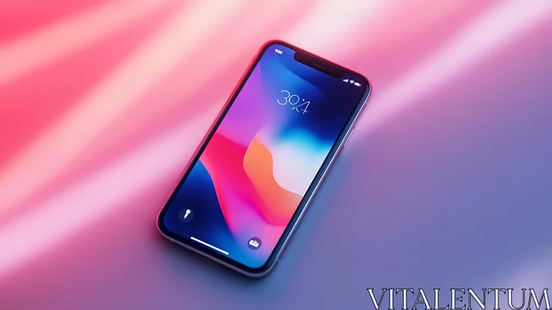 Smartphone on Gradient: Contemporary Tech Product Display.