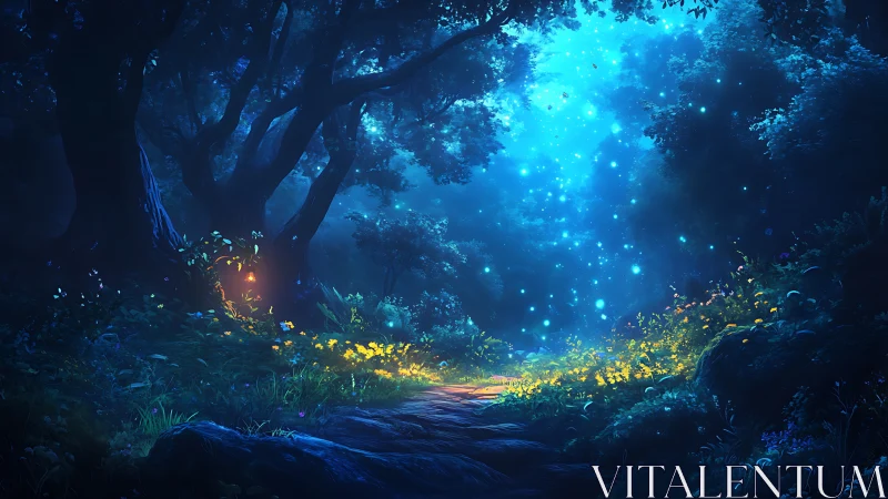 Bioluminescent Forest Cathedral: Where Twilight Meets Wonder.