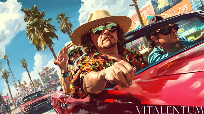 Sunny boulevard cruise captures carefree friends in style