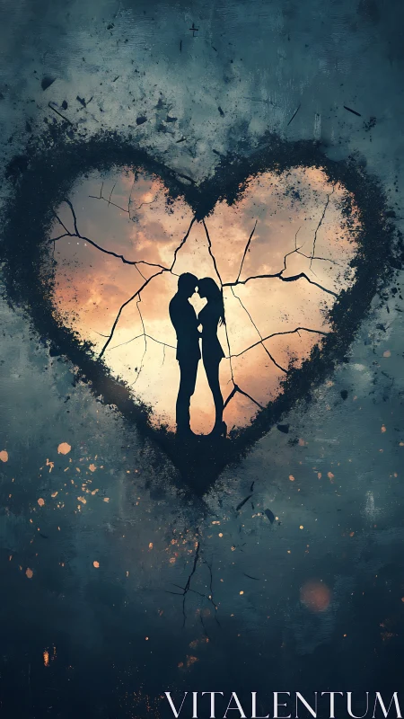 Two Souls Ignite Within Fractured Heart's Golden Glow