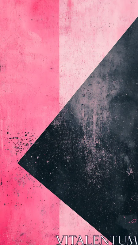 Bold pink and charcoal shapes create a playful modern contrast