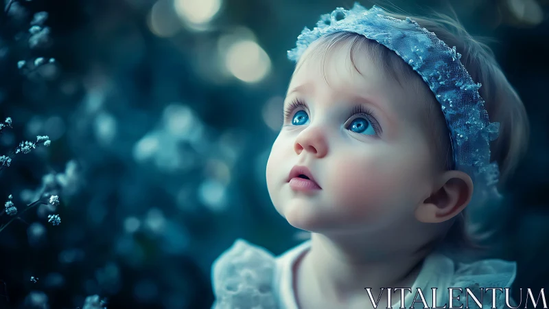 Winter-Touched Wonder: Child's Enchanted Gaze Pierces Frosted Dreams