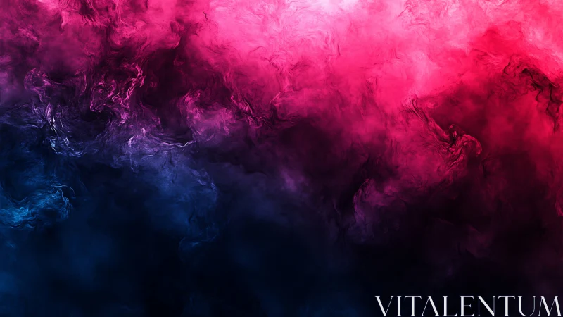Digital painting of magenta and cyan smoke gradient field.