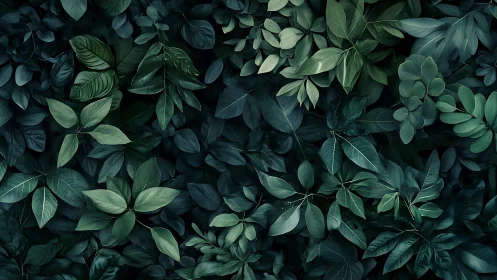 Leafy midnight orchestra hums softly in layered green tones