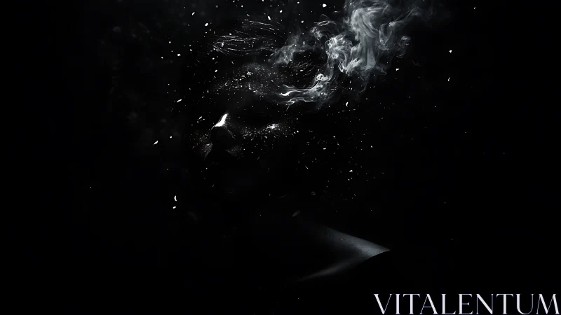 Low-key spectral portrait with particulate dispersion dynamics.