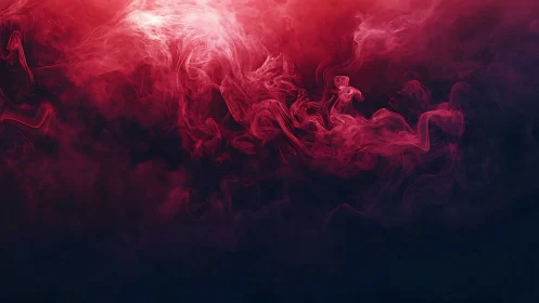 Red smoke plumes swirl dynamically over dark backdrop