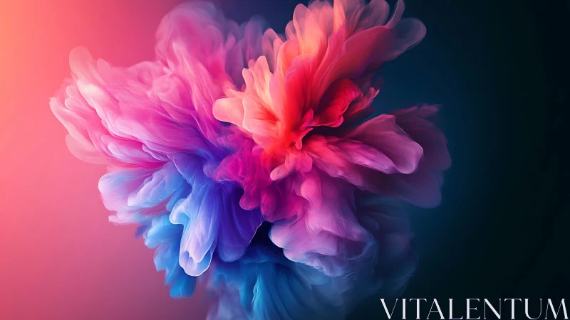 Volumetric neon color bloom in abstract digital fluid plumes.
