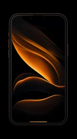 Smartphone Displaying Golden Abstract Waves.