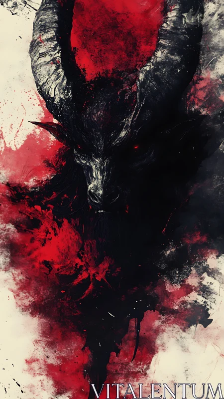 Horned infernal entity rendered as splatterfield silhouette.