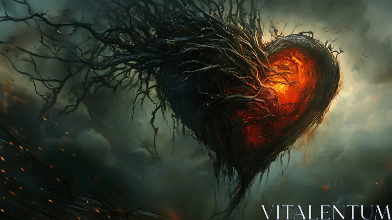 Burning Heart Awakens in Stormy Skies.