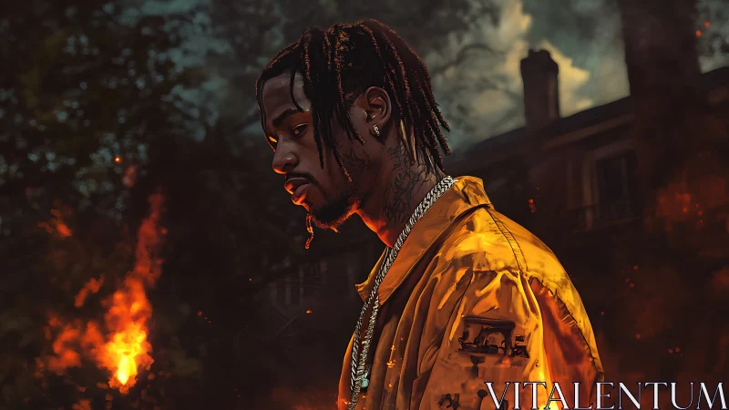 Blazing confidence in an urban night: A striking portrait