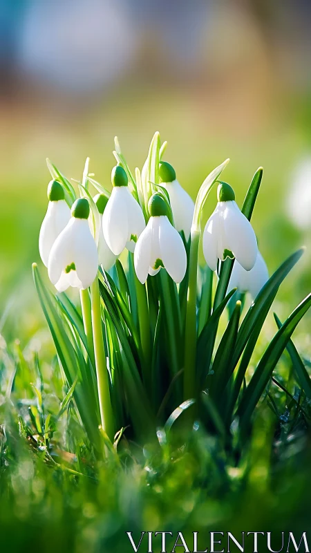 Snowdrops in Early Spring Bloom.