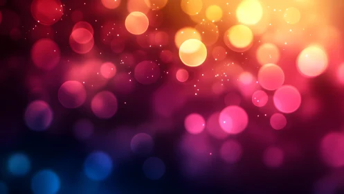 Colorful bokeh lights digital background with vibrant gradient effects.