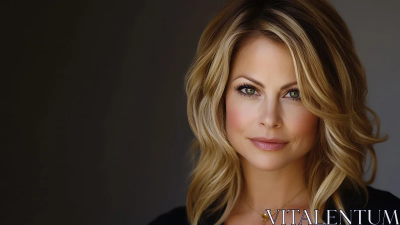 Golden gaze in soft-shadowed studio calm portrait glow.