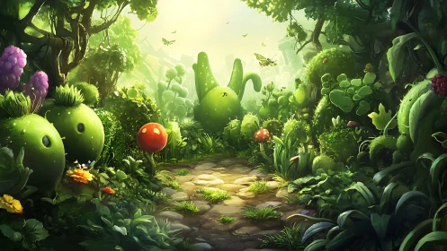 Sentient Garden Spirits Guard Their Whimsical Phosphorescent Domain