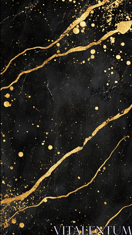 Midnight marble sky streaked with unruly liquid gold.