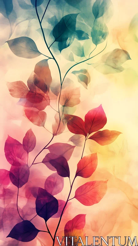Dreamlit vines climb through watercolor dusk and dawn.
