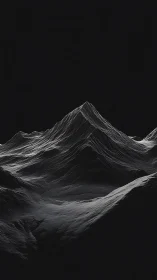 Monochrome procedural mountain ridge under directional light