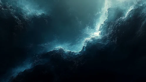 Midnight Tides Colliding with a Celestial Ocean Edge.